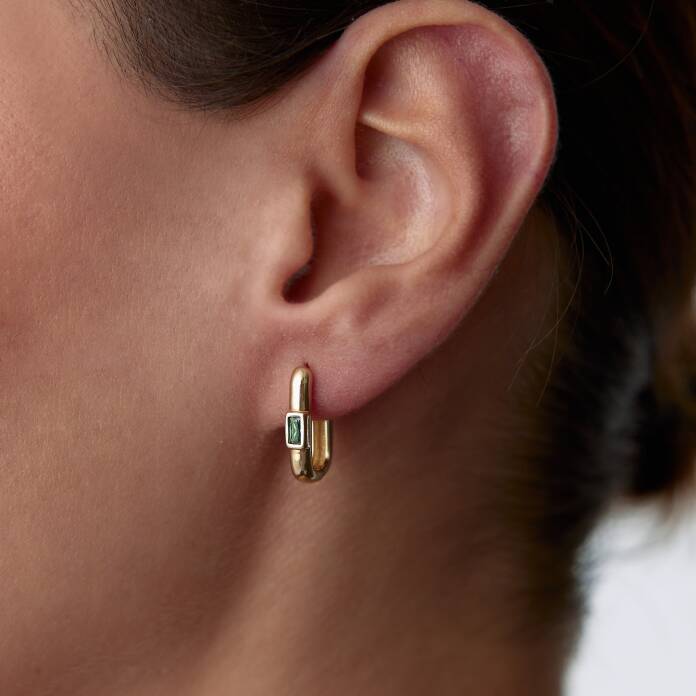 Zümrüt Bagetli Ataç Küpe - 1