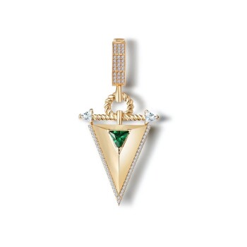 Zümrüt Taşlı Üçgen Charm - Ema
