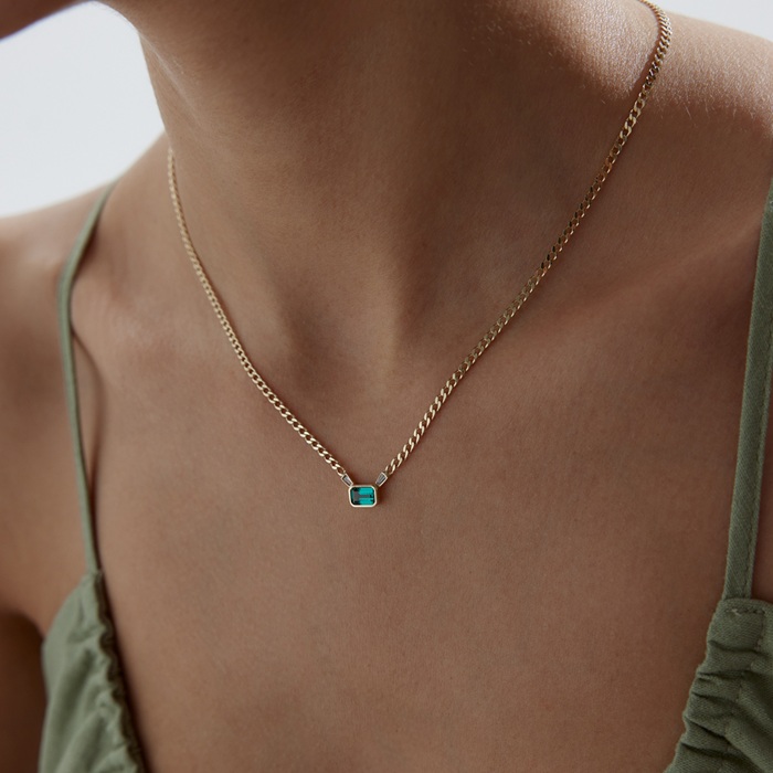 Zümrüt Yeşili Suva Gurmet Kolye - 3